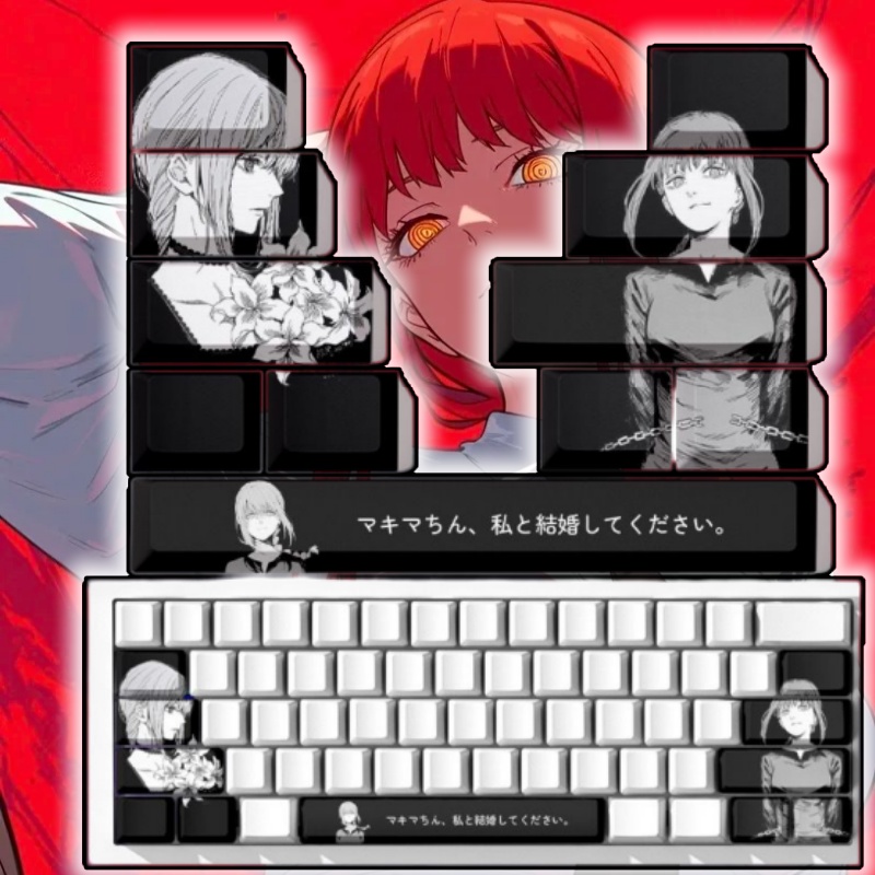 Gaming Accessories Aesthetic - Testere Adam Makima Tema Anime Klavye